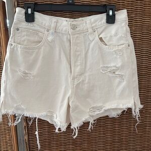 Free People White Denim Shorts